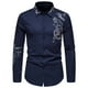 thumbnail image 1 of Camisa de manga larga con bordado de dragón cortado a la moda informal para hombre Pompotops oipoqjl50579, 1 of 9