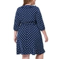 thumbnail image 3 of Agnes Orinda Women's Plus Size Polka dotss Ruffle Chiffon Warp Midi Dress, 3 of 5