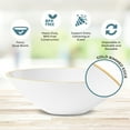 thumbnail image 3 of [20 Pack] 16 oz. Plastic Disposable Soup Bowls White with Gold Rim Plastic Party Bowls Salad Bowls Elegant Disposable Bowls for Holidays, Great for Parties, Weddings, Fancy Dinnerware Gold Rim Bowls, 3 of 8