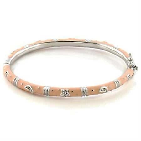 

Beautops LO324 - Rhodium Brass Bangle with Top Grade Crystal in Clear - 7