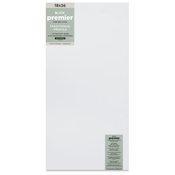 Blick Premier Stretched Cotton Canvas - Traditional Profile, Back-Stapled, 18" x 36"