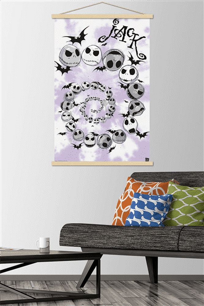 Disney Tim Burton's The Nightmare Before Christmas - Spiral Wall Poster with Wooden Magnetic Frame, 22.375" x 34"