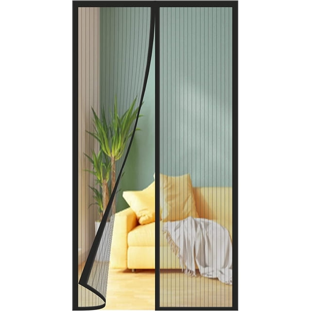 Mosquitera Magnética para Puertas, Varios Tamaños, 80x220 cm, Cierre Automático, Adecuada para Balcones, Sótanos, Dormitorios y Puertas Correderas, Tiras Negras