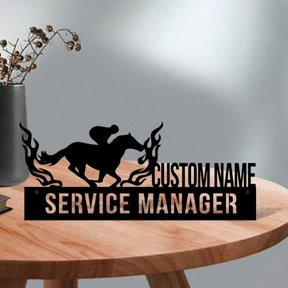 Custom Horse Racing Desk Name Plate Wedge Personalized Barrel Racer Nameplate Office Sign Plaque Graduation Sport Decor Gift
