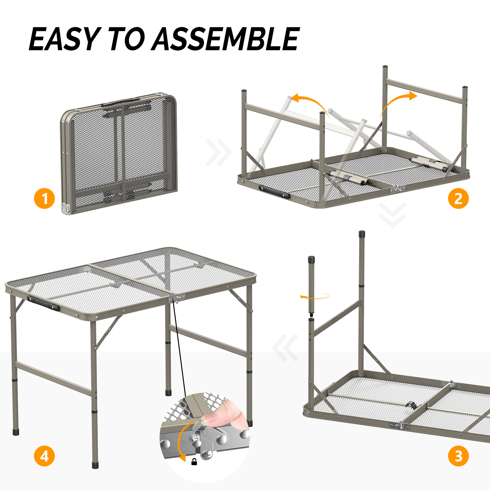 BAYUELSWU Portable Picnic Table 3ft Folding Grill Table Small Camping ...