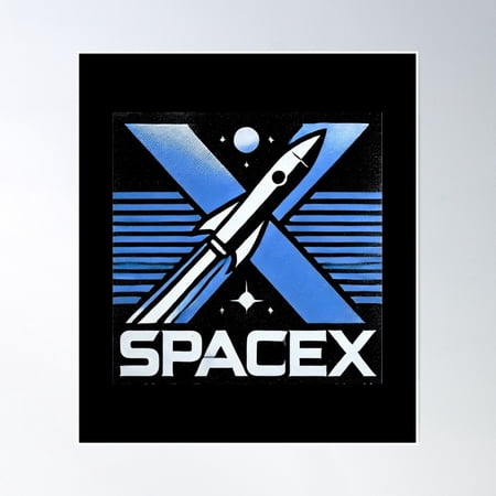 Spacex Logo Poster Wall Art, Modern Wall Decor, 8x12 UNFRAMED
