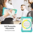 thumbnail image 2 of XYX For iPad 9th/8th/7th Generation 10.2 inch Case, 360 Rotating Shockproof Cover with Stand, Screen Protector, Shoulder Strap, Rainbow Blue, 2 of 7