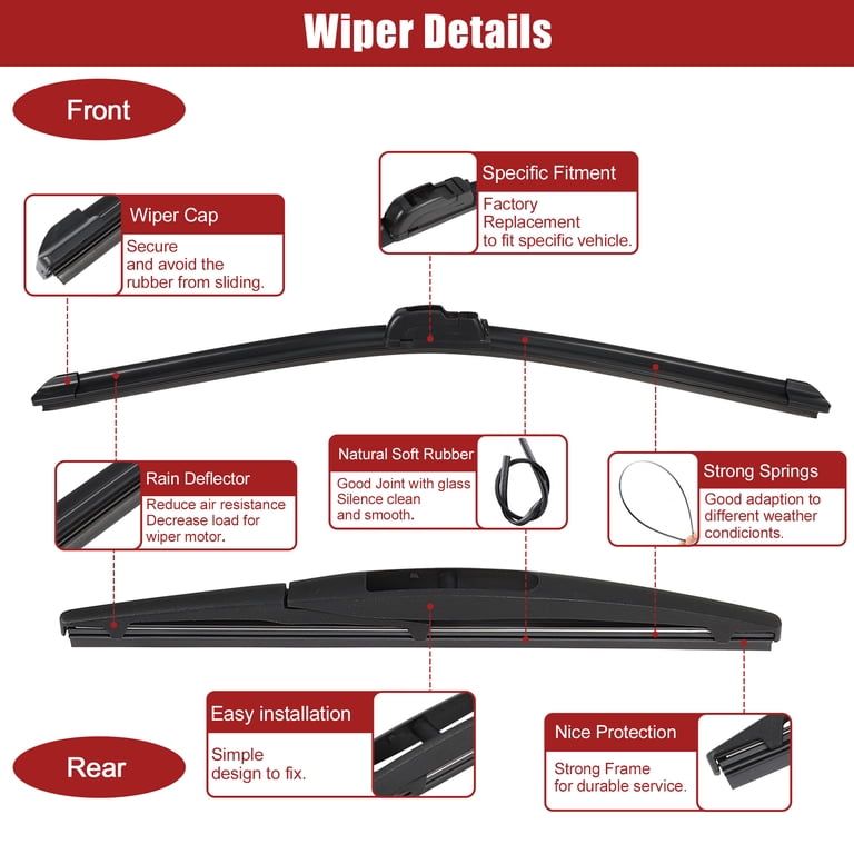 Bosch Aerotwin Wiper Blade Set – Front & Rear For Honda HR-V 2015+ (26", 18", 250mm)