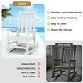 thumbnail image 6 of KINGYES Outdoor Rocking Chair Set of 2 HDPE All Weather Patio Rocker for Garden Lawn, White, 6 of 8