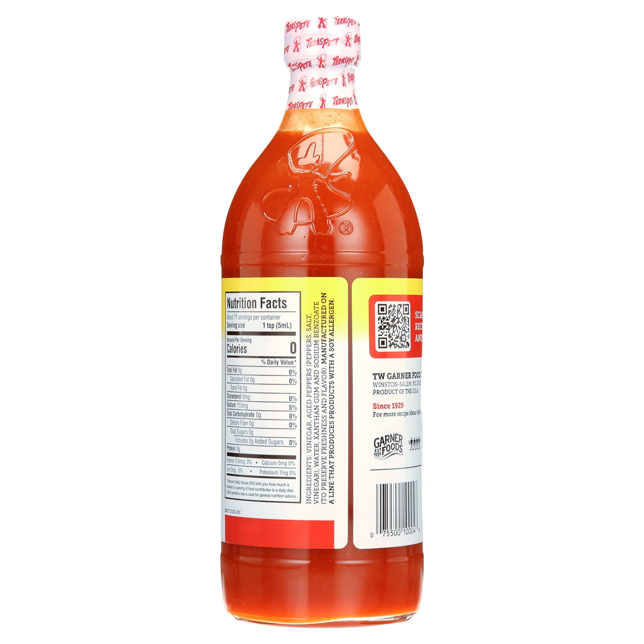 (3 pack) Texas Pete Original Hot Sauce, 24 fl oz, Gluten-Free, Vegan, Kosher