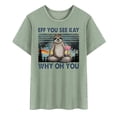 thumbnail image 3 of Fridja Chemises Décontractées pour Femmes à Lettres Imprimées Manches Courtes T-Shirt Ample Hauts Tunique Blouse, 3 of 6