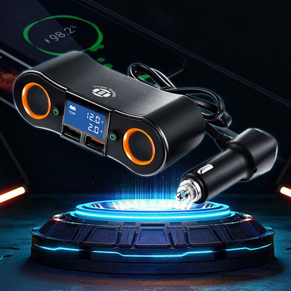 RYRDWP Chargeur de Voiture un à Quatre 80W Charge Rapide Affichage Numérique Intelligent Chargement des Sièges avant et Arrière