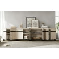 thumbnail image 3 of WAMPAT 4 in 1 Sideboard Cabinet, 126 in, Adjustable Shelves & Doors, Modern Wood Buffet Credenza, Coffee Bar Storage Unit, Fits Dining Room or Living Room, Light Oak, 3 of 7