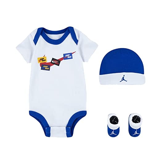 Nike Air Jordan Ensemble 3 Piece Infant Set Jumpman 0-6 Months (White(NJ045-001)/B, 0-6 Months)