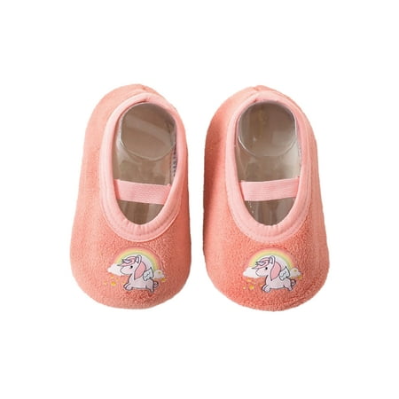 

Rotosw Toddler Floor Slippers First Walker Socks Soft Soles Sock Shoes Baby Home Shoe Infant Comfort Non-Slip Slipper Pink Unicorn 5C