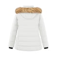 thumbnail image 3 of Wantdo Women's Plus Size Coat Warm Winter Coat Quilted Thicken Puffer Jacket with Removable Hood Ivory 1X, 3 of 7