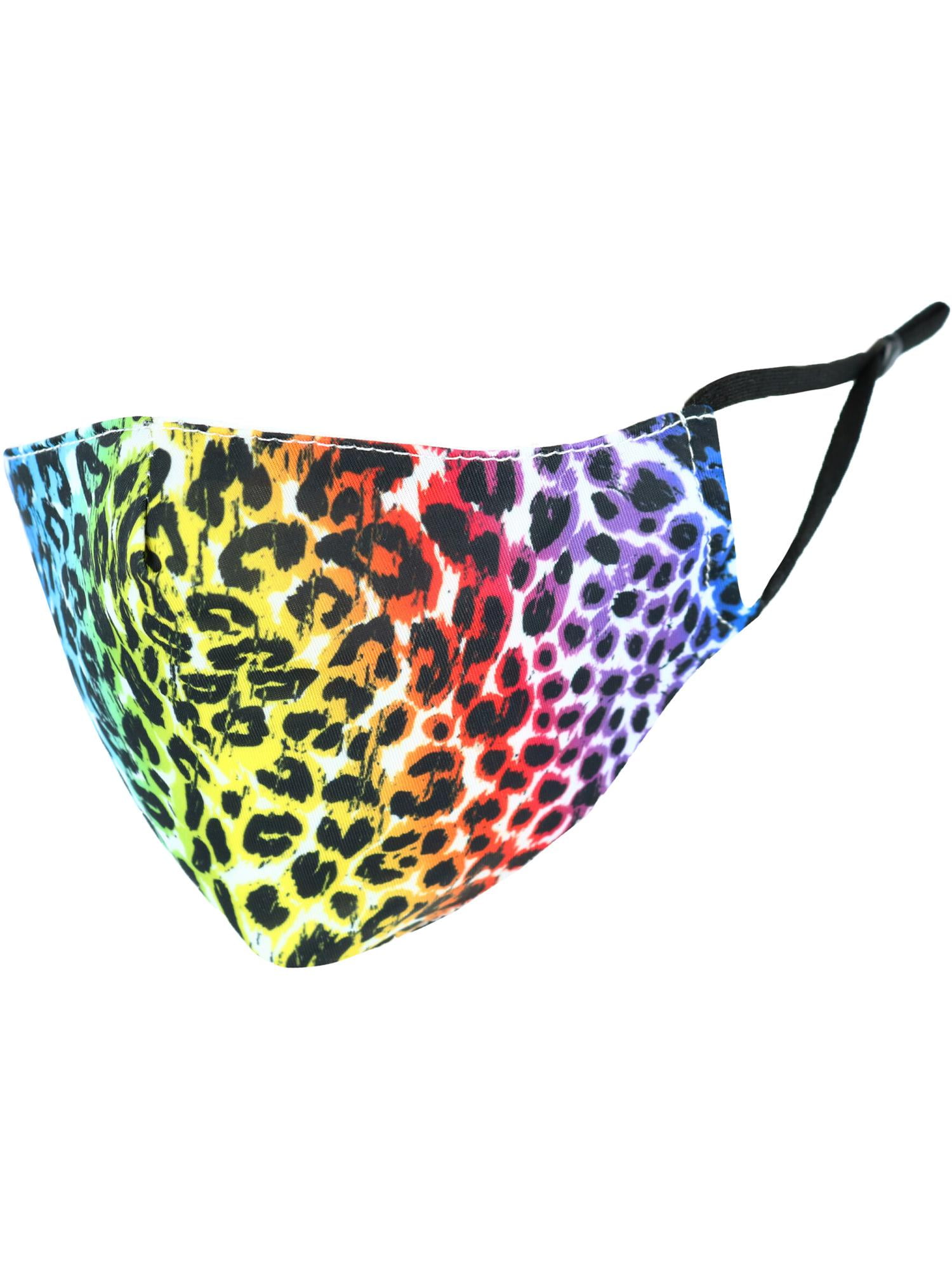 Kids Outdoor Leopard Colorful Printed Face Cover Up Soft Lightweight Health Protection Mouth Cover with Elastic Earloops