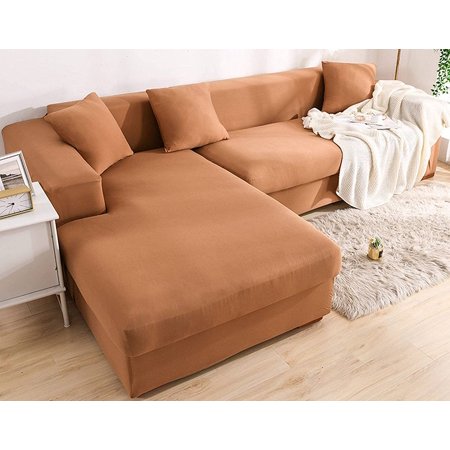 Sectional Sofa Covers, 2 Pieces, Stretch L Shape Sofa Couch Slipcovers ...
