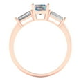 thumbnail image 4 of 1.5 ctw 3 Stone Anniversary Ring for Women | Emerald Cut Blue Moissanite | Hyperallergenic Solid 18K Rose Gold, 4 of 5