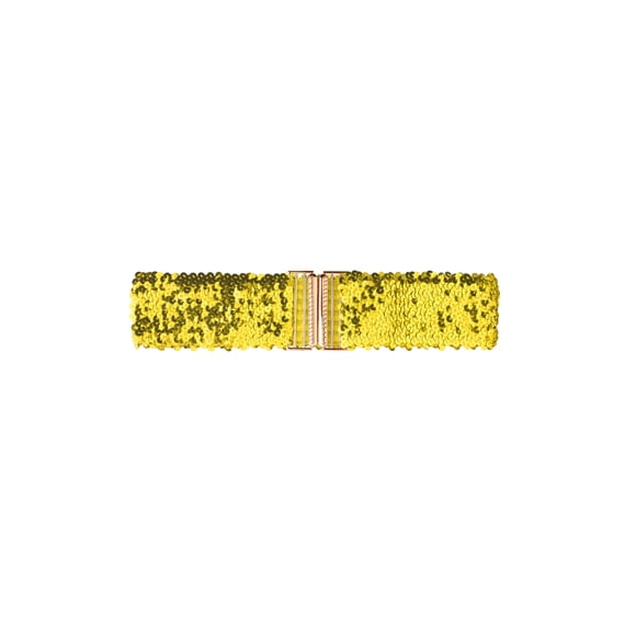 Cinturón elástico para mujeres INSPIRE CHIC con decoración de lentejuelas y hebillas de metal entrelazadas para vestidos en dorado