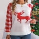 thumbnail image 4 of Suéter de cuadros rojos para mujer, regalos de Navidad, ciervo, jacquard, ropa festiva para las fiestas, suéter de punto elegante y acogedor, ropa de Año Nuevo, 4 of 4