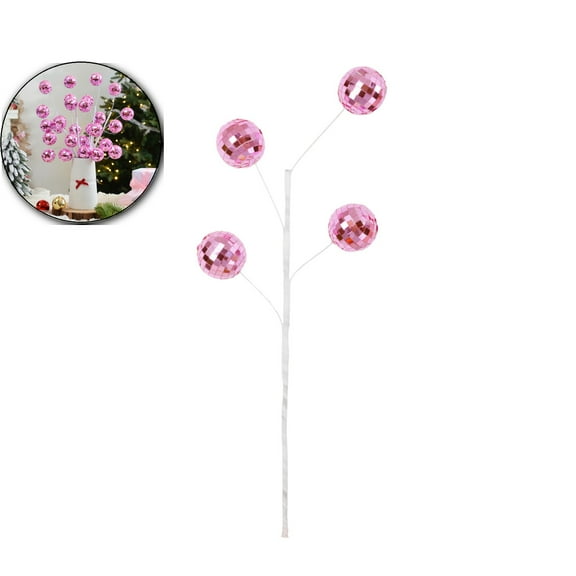 Artificial Berry, Christmas Berries Stems, Artificial Christmas Picks, Berries Stems for Xmas Tree Ornaments Wreath Decorations Home(Pink)