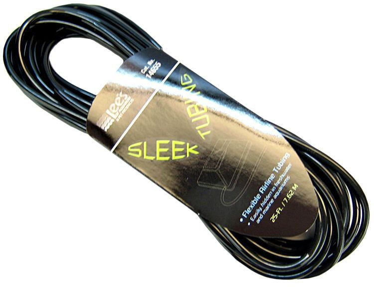 25' Sleek/Stealth Black Aquarium/Hydroponic 1/4" Air Line Tubing & Holder Kit 