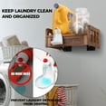thumbnail image 5 of Bekitchen Wall Mounted Wood Laundry Soap Holder Station, Farmhouse Laundry Detergent Dispenser Storage Organizer, Nut Brown, 5 of 5