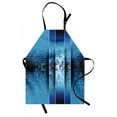 thumbnail image 1 of Abstract Apron Mosaic Pattern with Fragments Little Ceramic Style Square Digital Image Art, Unisex Kitchen Bib Apron with Adjustable Neck for Cooking Baking Gardening, Indigo Sky Blue, by Ambesonne, 1 of 3