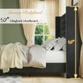 thumbnail image 5 of Merluxy King Bed Frame with Deep Button Tufted and Velvet Wingback Headboard,No Box Spring Needed,Black, 5 of 9