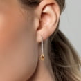 thumbnail image 3 of Gem Stone King 14K Two Tone Gold Ecstasy Mystic Topaz and Lab Grown Diamond Earrings for Women | 1.36 Cttw | Gemstone November Birthstone | Oval 6X4MM, 3 of 6