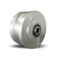 thumbnail image 2 of Hamilton U-Grooved Wheel 4"x2" - Stainless Steel, 2 1/2" Hub, 1/2" Precision Bearing for 1 1/4" Track - Heavy-Duty, Corrosion-Resistant, 2 of 2