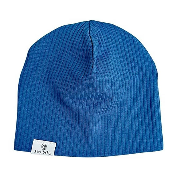 Xfvqtps Infant Beanie Slouchy Pullover Knitted Solid Color Thin Design Stretch Soft Breathable Comfortable Fall Skull Cap Blue