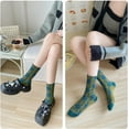 thumbnail image 5 of CoCozhu Vintage Embroidered Floral Socks for Women, Combed Cotton Crew Socks, 5 of 7