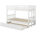 thumbnail image 7 of ARCTICSCORPION Twin-over-Full Trundle Bunk Bed with Ladder, Solid Wood, White, 7 of 7