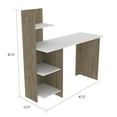 thumbnail image 3 of Oak/white 120 Writing Desk, Four Shelves, Three Open 47.2" W X 17.7" D For Laptop And Monitor, Enrapturing View Charming Sight, 3 of 3
