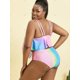 thumbnail image 4 of MÁS TAMAÑO MÁS DE TAMAÑO ARCOUTO ARCOUTO OUTRY SUPERIOR CONTROL TANKINI TANKINI Rosegal Mangas largas de talla grande, 4 of 5