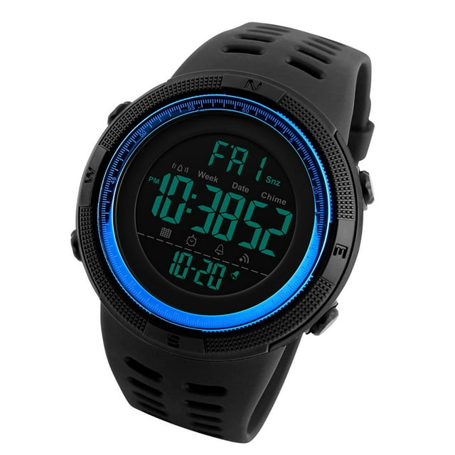 SKMEI Hombres Relojes Deportivos Cuenta Regresiva Tiempo Doble Reloj de alarma Cronógrafo Abanopi Mirar