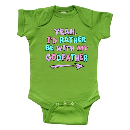 

Inktastic Yeah I d Rather be with My Godfather in Pink Blue and Purple Gift Baby Boy or Baby Girl Bodysuit