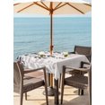 thumbnail image 3 of Outdoor Table Cloth with Umbrella Hole and Zipper, Grey Ombre Botanical Waterproof Square Tablecloth 60"x60", Watercolor Gray Pastoral Leaf Rustic Washable Table Cover for Outside Party Patio Picnic, 3 of 8