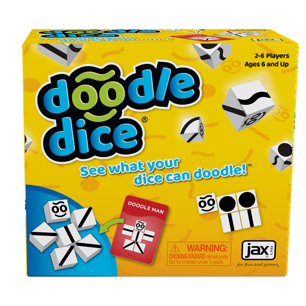 Jax Doodle Dice Game The Roll the Dice and Build the Doodle Pictured