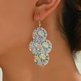thumbnail image 2 of 1pair Elegant Iron Dangle Earrings Flower 68x35mm, 2 of 2