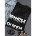 thumbnail image 3 of Irish Queen Clover Graphic Women Black T-Shirt, Female Medium, 3 of 4