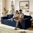 thumbnail image 6 of 71" Corduroy Boneless Loveseat Sofa, Modern 3-Seater Cloud Couch with Memory Foam & 3 Pillows, No Assembly Required, 6 of 9