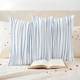thumbnail image 3 of Blue Outdoor Waterproof Pillow Covers, Abstract Art Gradient Minimalist Modern Texture Decorative Square Throw Pillowcase Sofa Cushion Sham for Patio/Couch/Chair, 16"x16" 2 Pack, 3 of 8