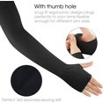 thumbnail image 3 of 2 calentadores de brazos anti-UV UPF 50+ calentadores de brazos de protección transpirable calentadores de brazos para hombres y mujeres, negro y gris ER, 3 of 5