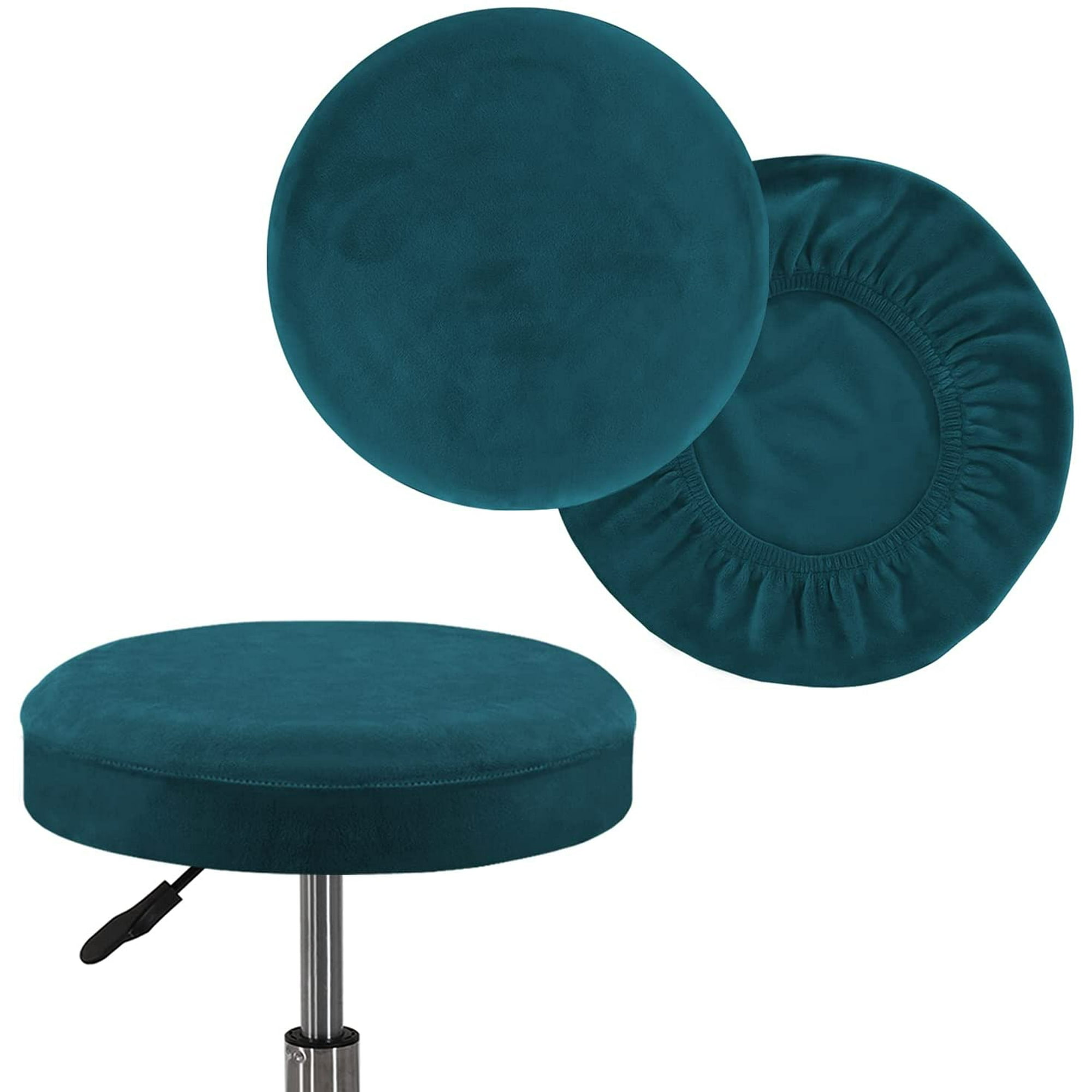 Velvet Bar Stool Covers Round Stool Cushion Covers Stool Chair Covers Barstool Covers Slipcovers Set of 2 Feature Stretchy Thick Bouncy Fabric Washable Dia 12 14