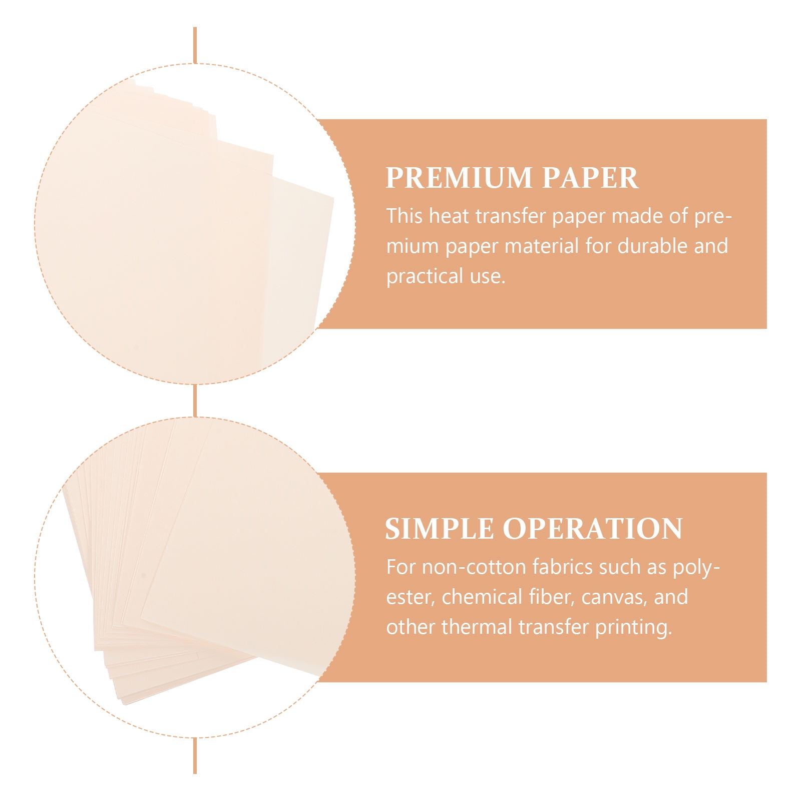 RENACLIPY 100Pcs Heat Transfer Paper for DIY Sublimation Printing on Ceramic Metal and Aluminum