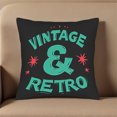 thumbnail image 5 of Set of 2 Vintage & Retro Throw Pillow Covers 18x18in - Bold Teal Text on Black Background for Couch Bed Car, 5 of 8