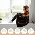 thumbnail image 5 of 3D Flame Skull Print Wearable Blanket for Adults Cloak Hooded Blanket with Halloween Theme on It Suitable for All Season, 5 of 6